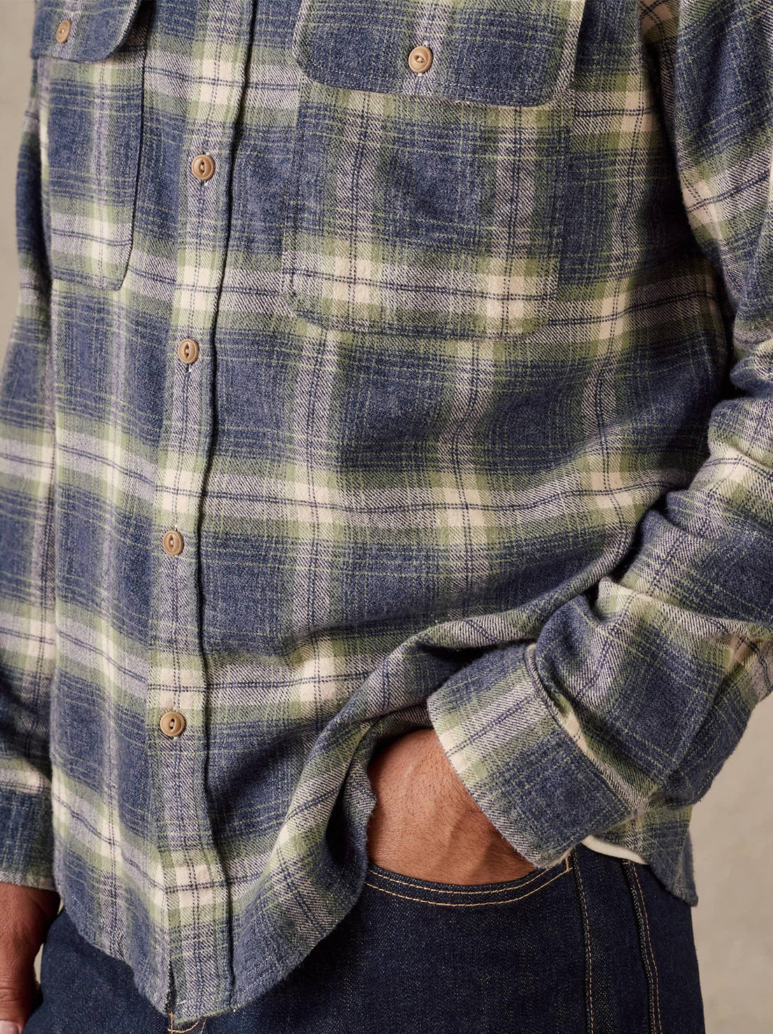 McTavish - Twin Pocket Flannel Shirt - Blue Multi