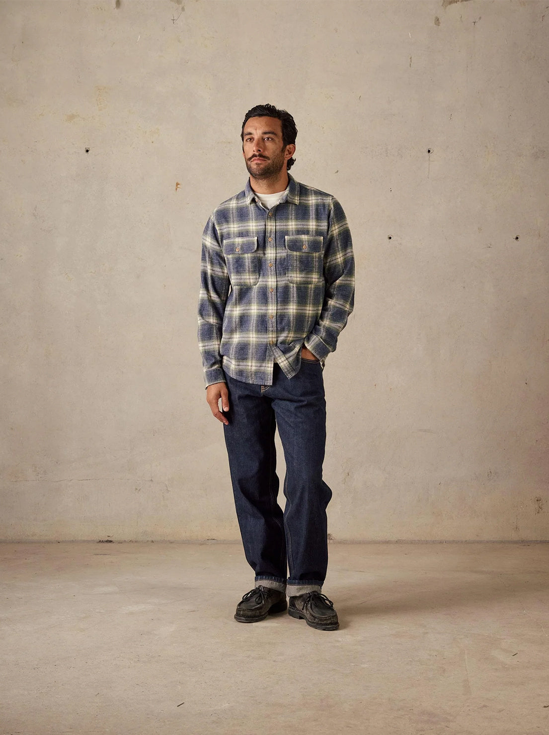 McTavish - Twin Pocket Flannel Shirt - Blue Multi