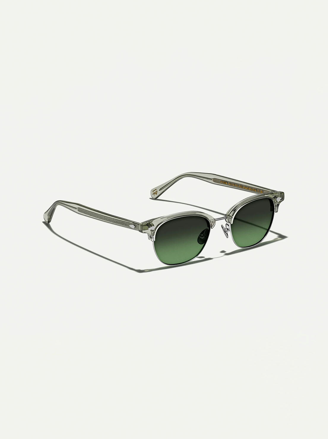 Moscot - Aygen Sunglasses - Sage / Silver - Forest Wood Lens - 51 (Average)