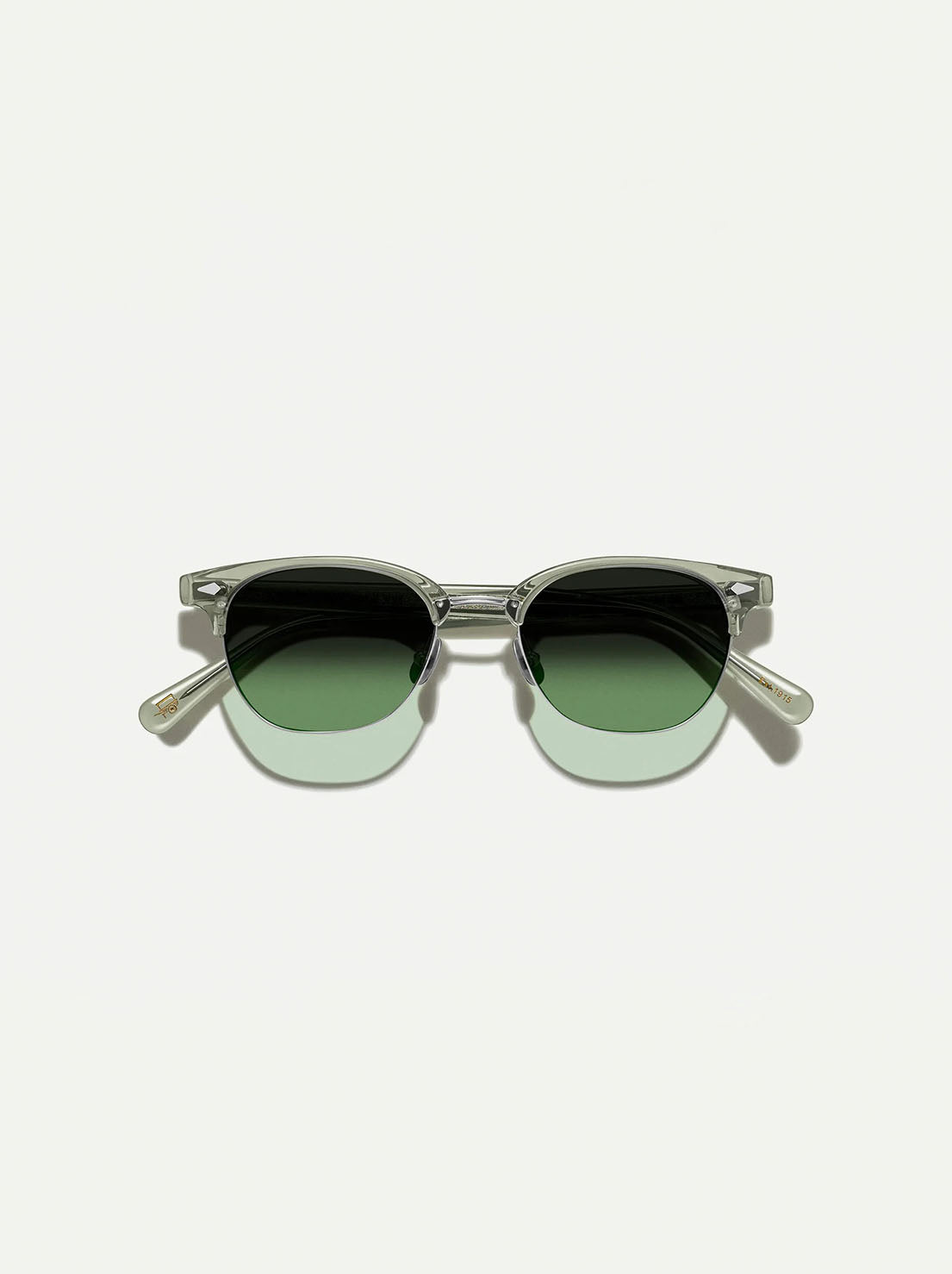 Moscot - Aygen Sunglasses - Sage / Silver - Forest Wood Lens - 51 (Average)