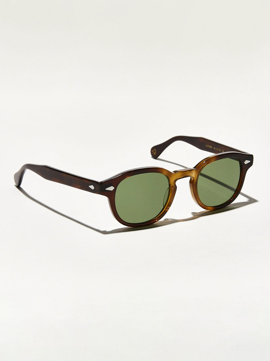 Moscot - Lemtosh Sunglasses in Tobacco 49 (Wide) - Calibar Green Lens