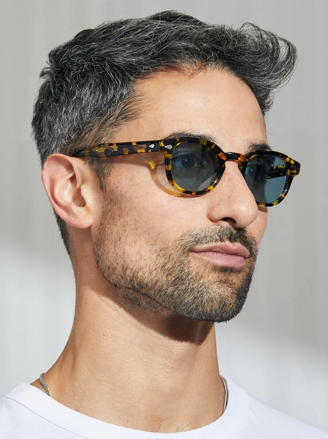 Moscot - Lemtosh Sunglasses in Tokyo Tortoise 46 (Reg) - Blue Glass Lens