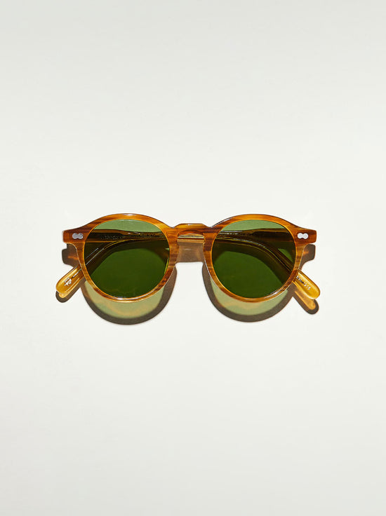 Moscot - Miltzen Sunglasses in Blonde 49 (Wide) - Calibar Green Lens