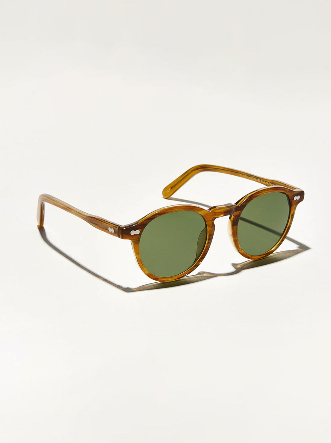 Moscot - Miltzen Sunglasses in Blonde 49 (Wide) - Calibar Green Lens