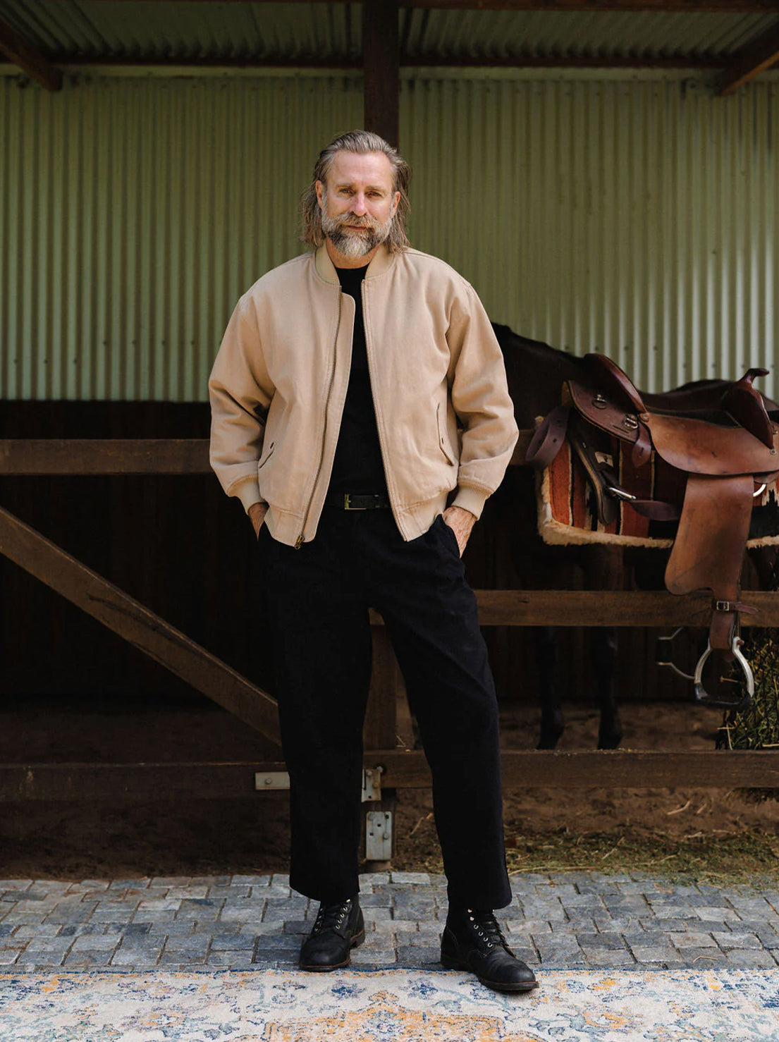 Mr Simple - Bourke Oversized Bomber Jacket - Stone