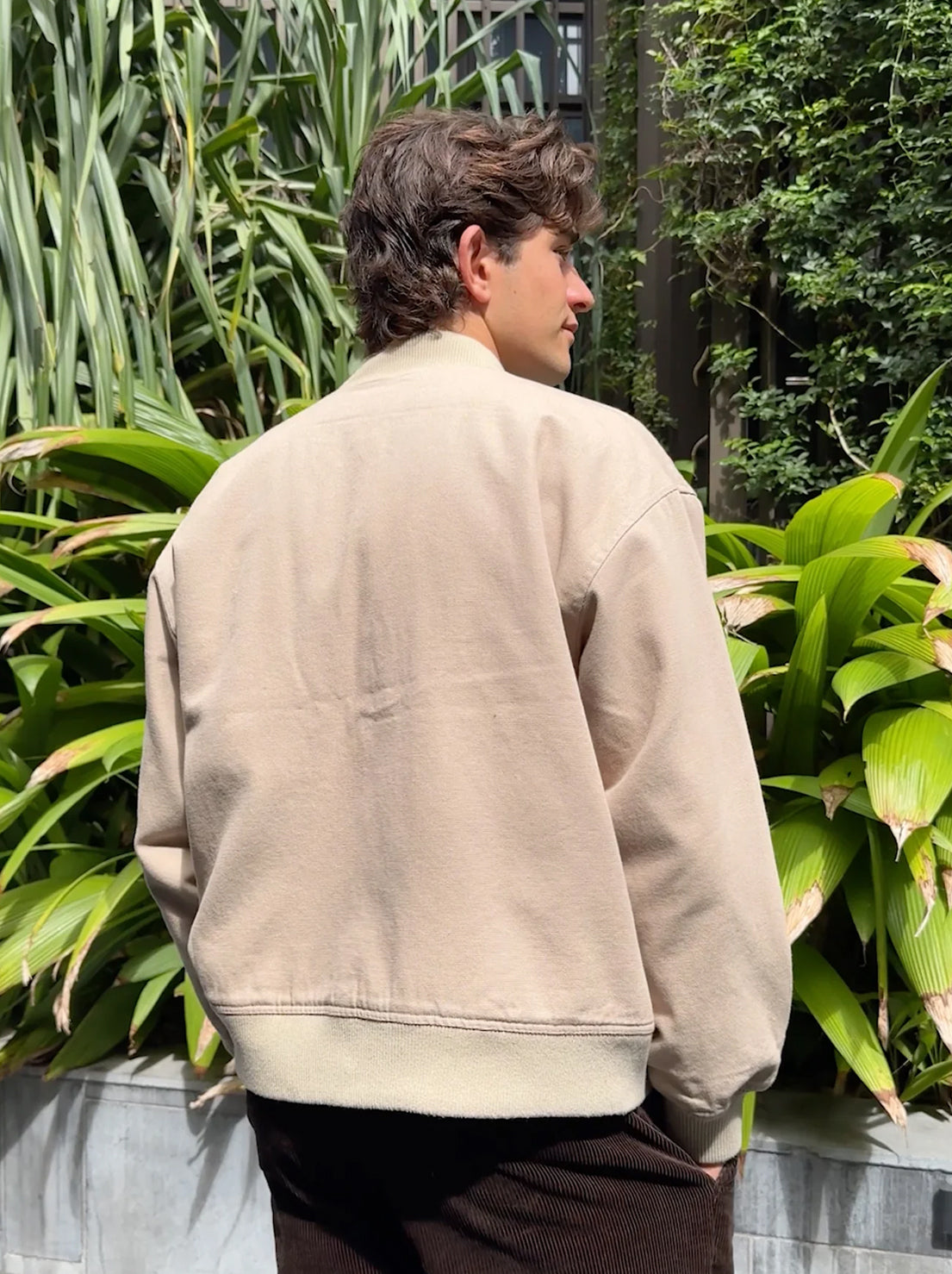 Mr Simple - Bourke Oversized Bomber Jacket - Stone