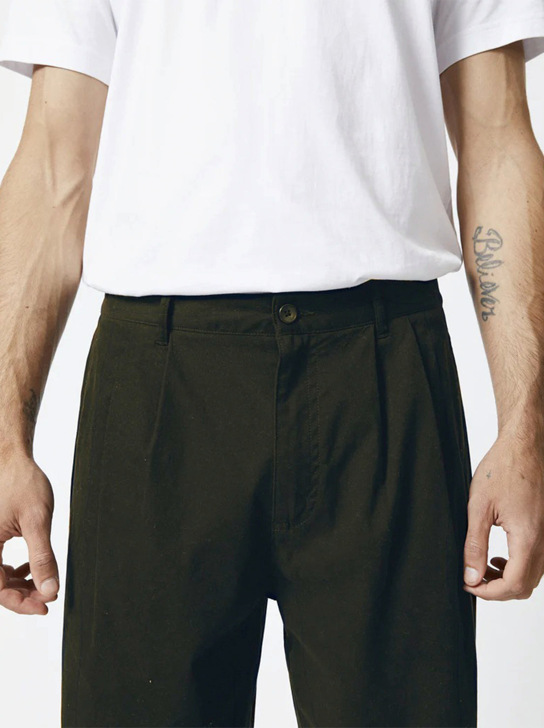 Mr Simple - Brooklyn Pleated Pant - Dark Green