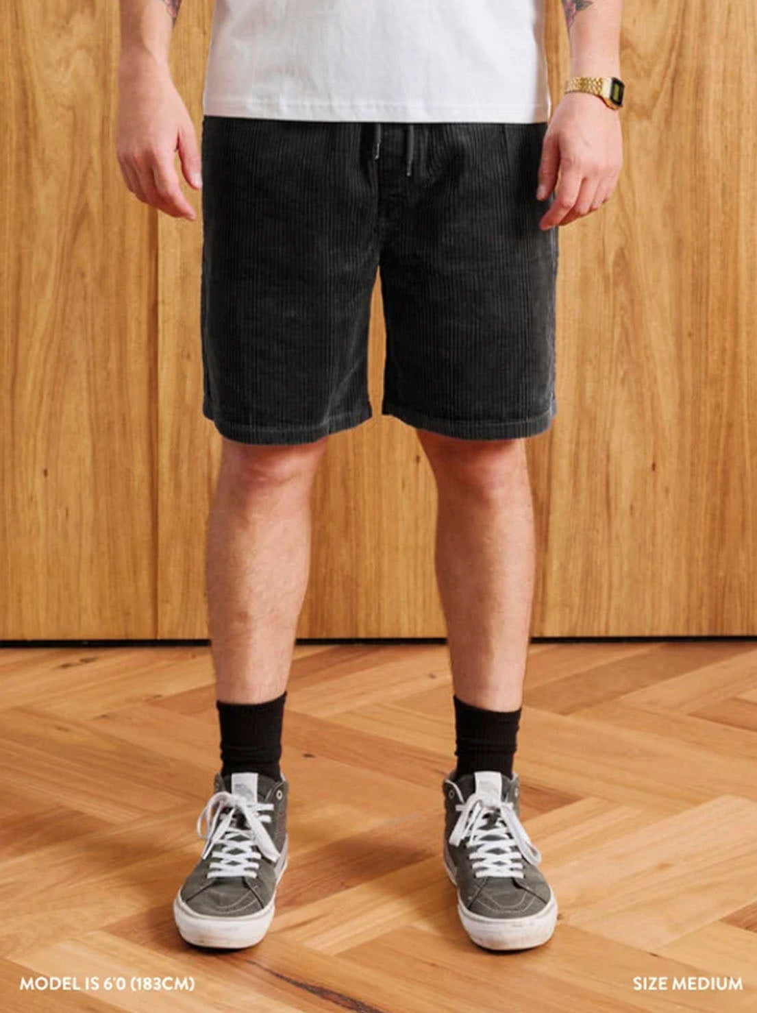 Mr Simple - Burbank Cord Short - Charcoal