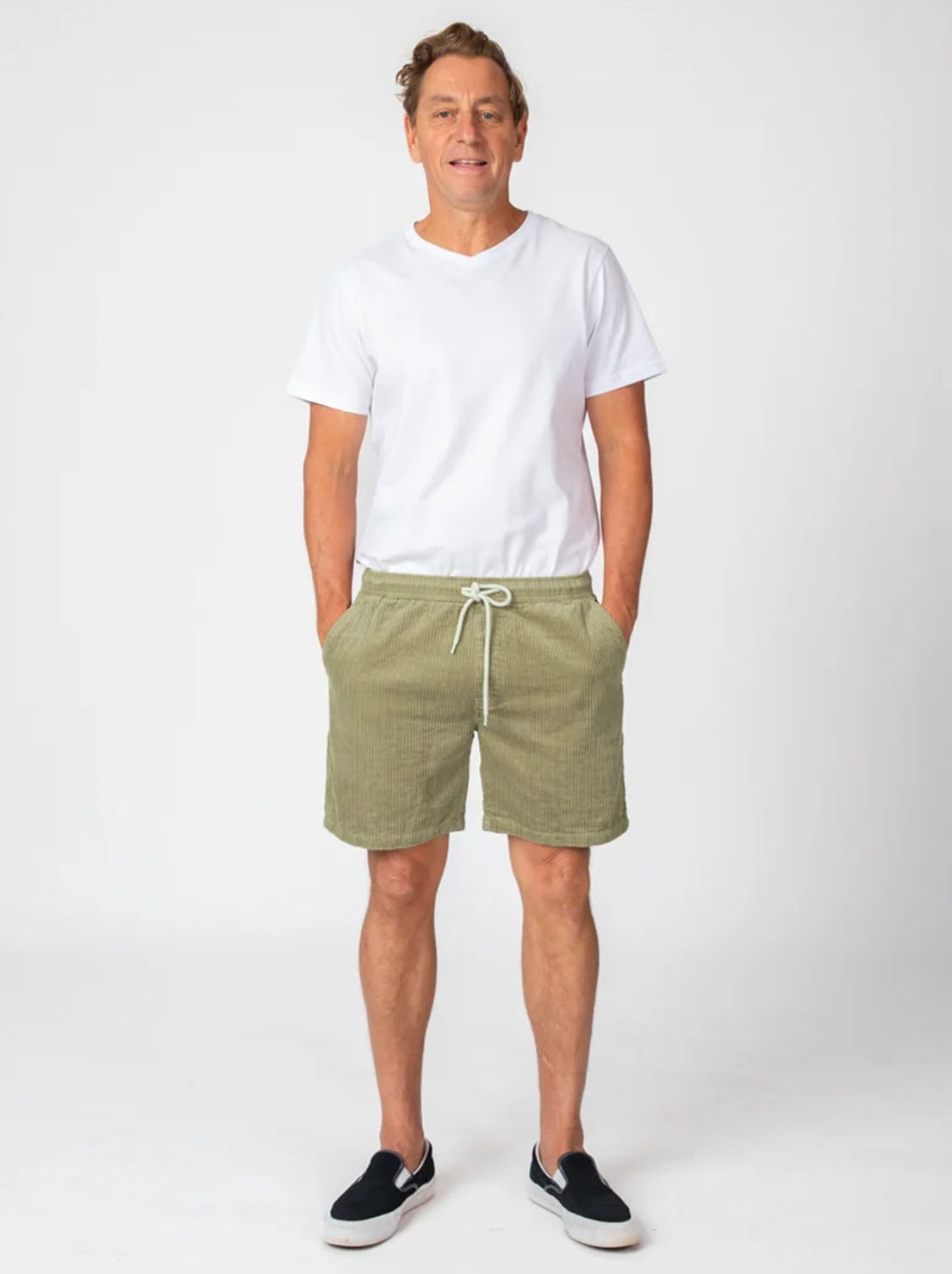 Mr Simple - Burbank Cord Short - Slate Green Cord