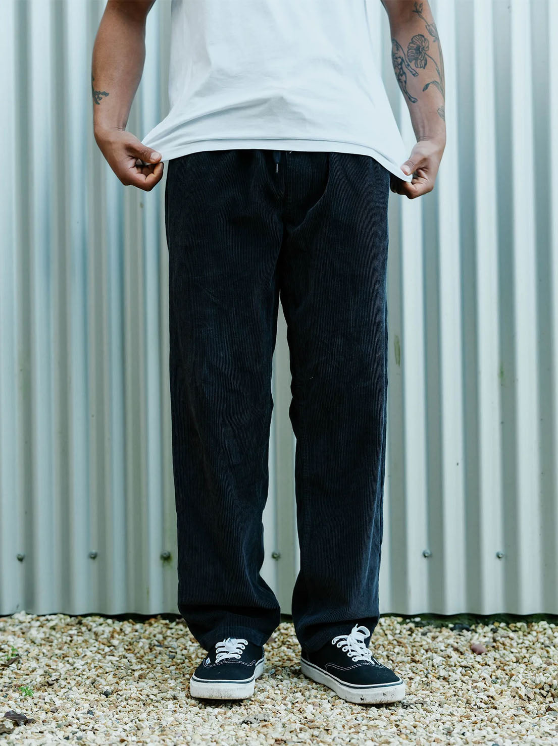 Mr Simple - Burbank Elastic Cord Pant - Charcoal