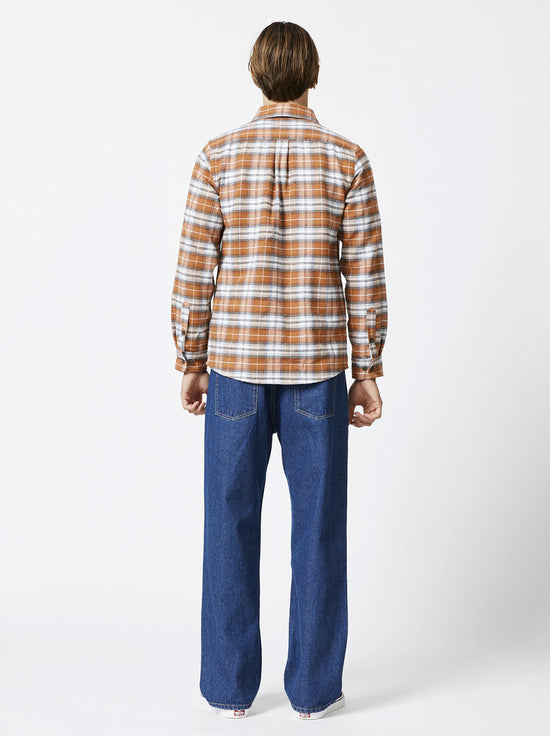 Mr Simple - Classic Flannel LS Shirt - Ochre