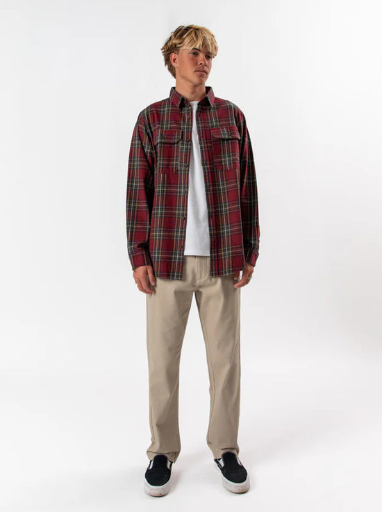Mr Simple - Classic Flannel L/S Shirt - Red