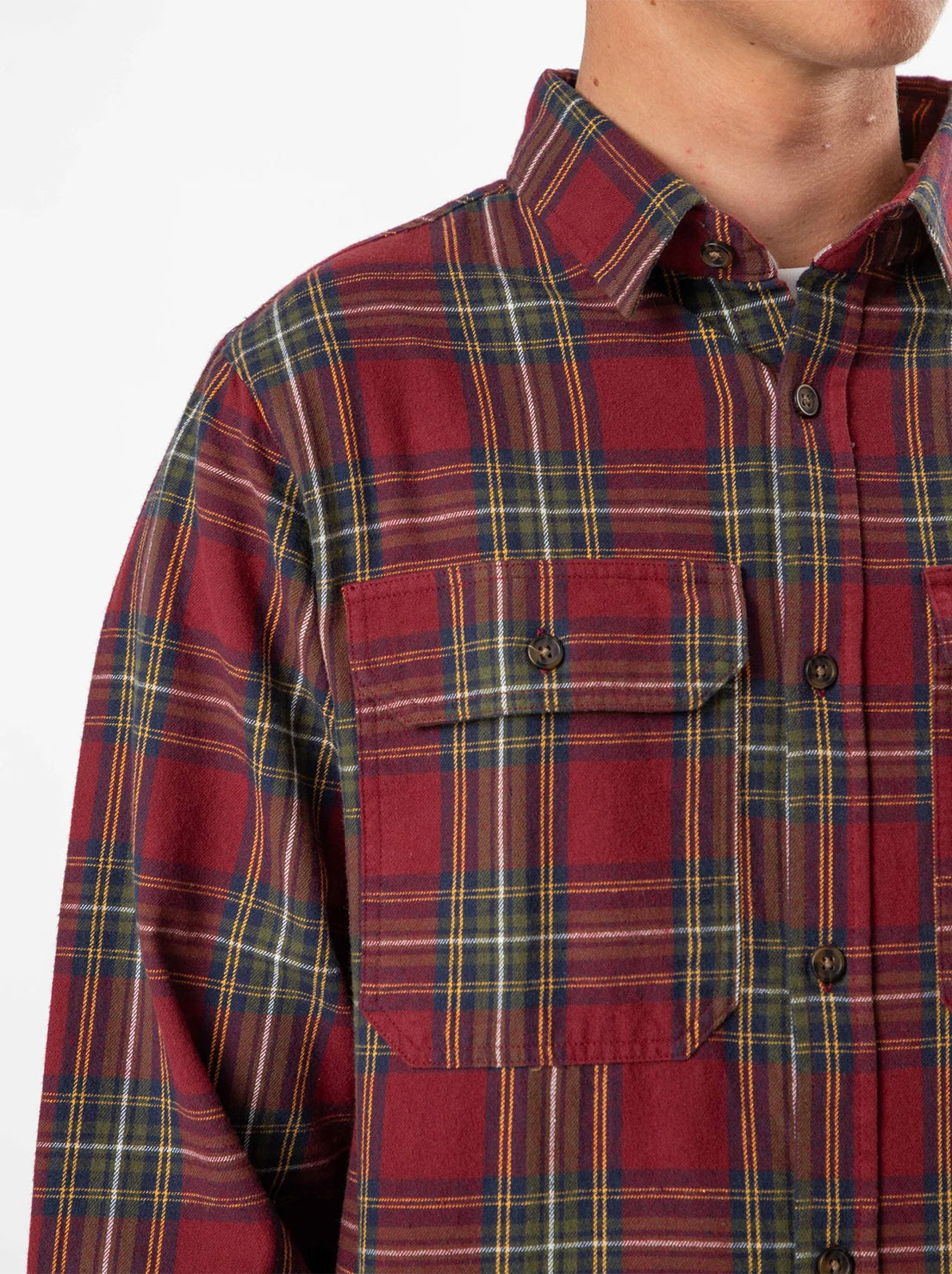 Mr Simple - Classic Flannel L/S Shirt - Red
