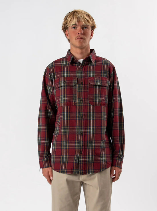 Mr Simple - Classic Flannel L/S Shirt - Red