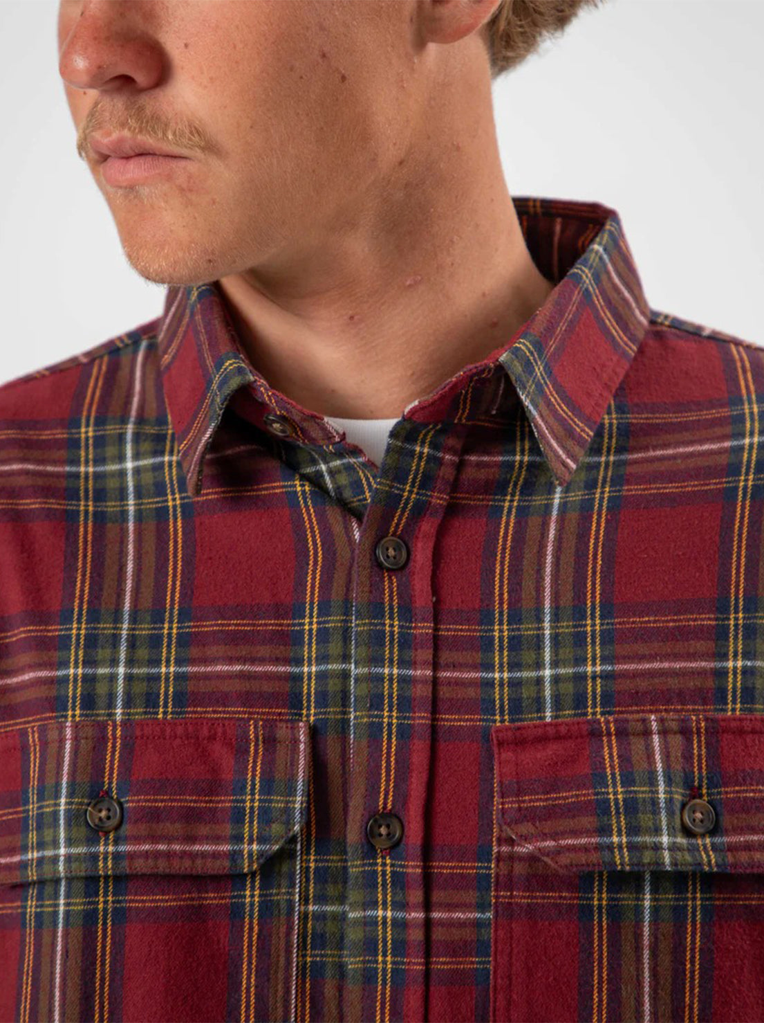 Mr Simple - Classic Flannel L/S Shirt - Red