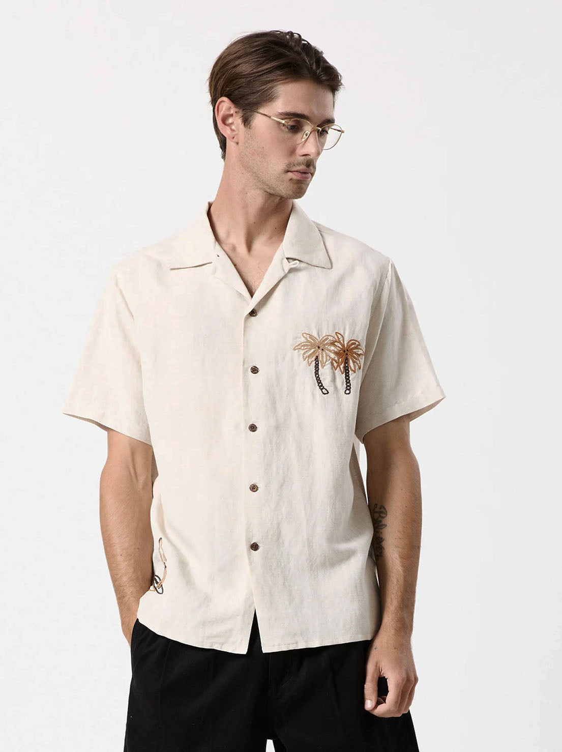 Mr Simple - Coco Embroidered Bowler Shirt - Coco