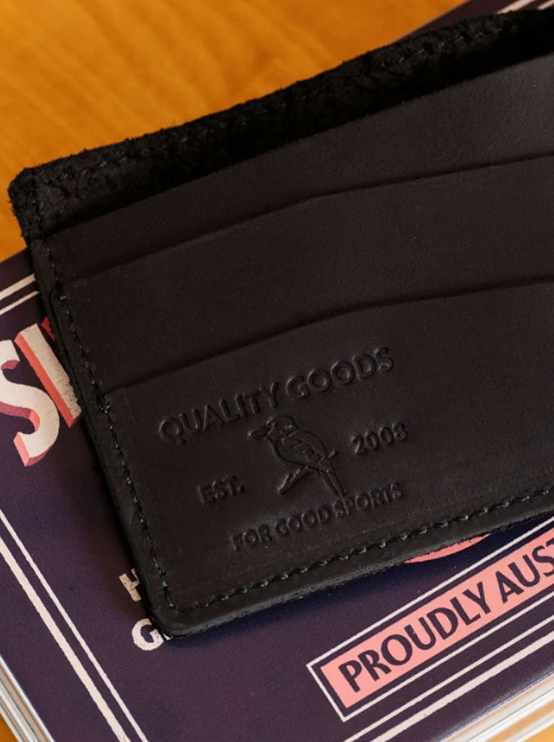 Mr Simple - Conrad Bi-folding Wallet - Veg Tan - Raw Black