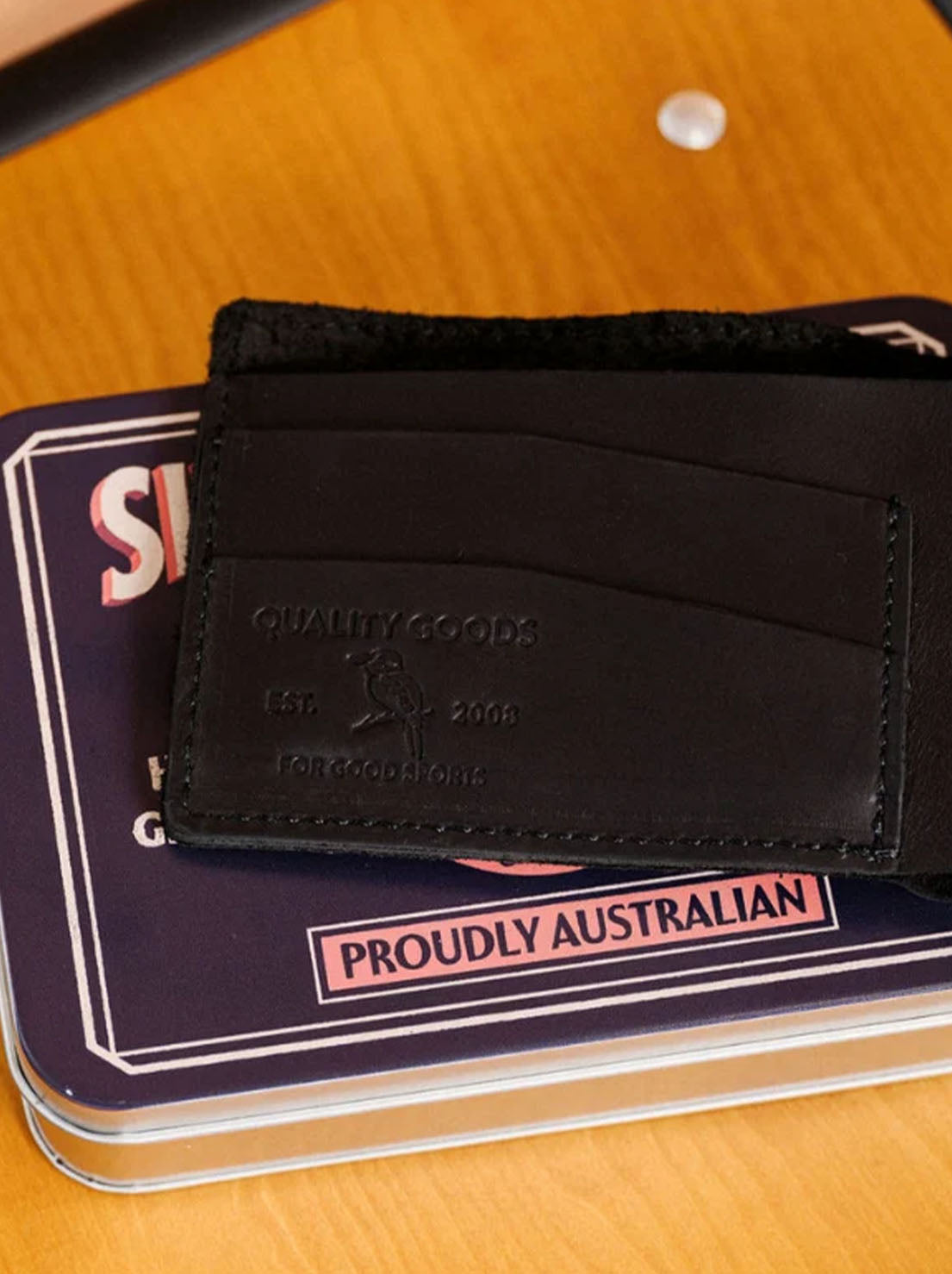 Mr Simple - Conrad Bi-folding Wallet - Veg Tan - Raw Black