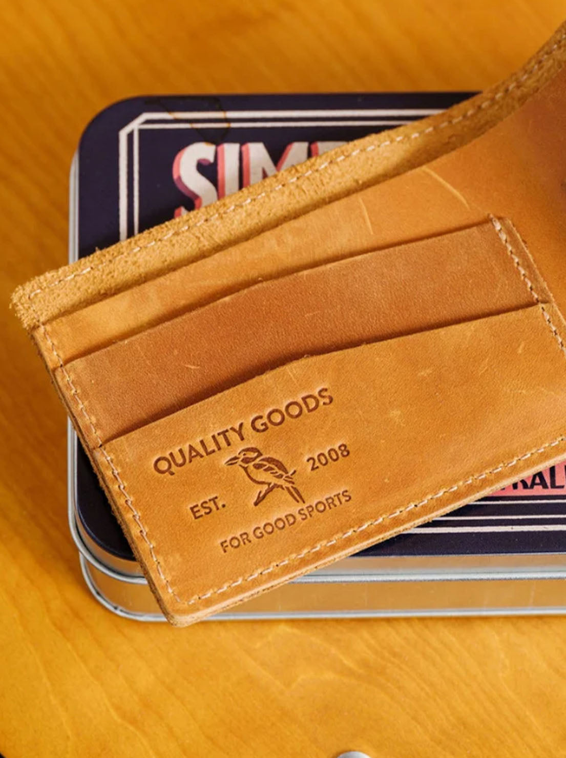 Mr Simple - Conrad Bi-folding Wallet - Veg Tan - Raw Tan