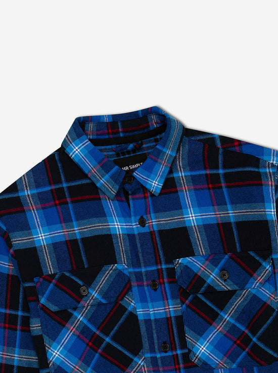 Load image into Gallery viewer, Mr Simple - Flannel LS Shirt - Navy Check
