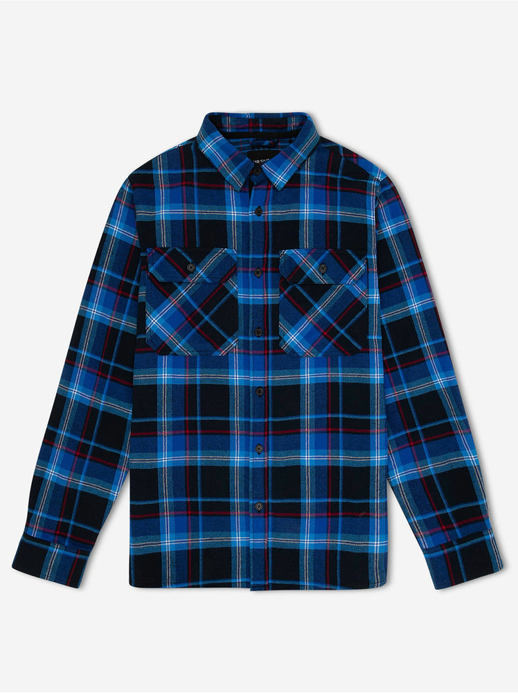 Mr Simple - Flannel LS Shirt - Navy Check