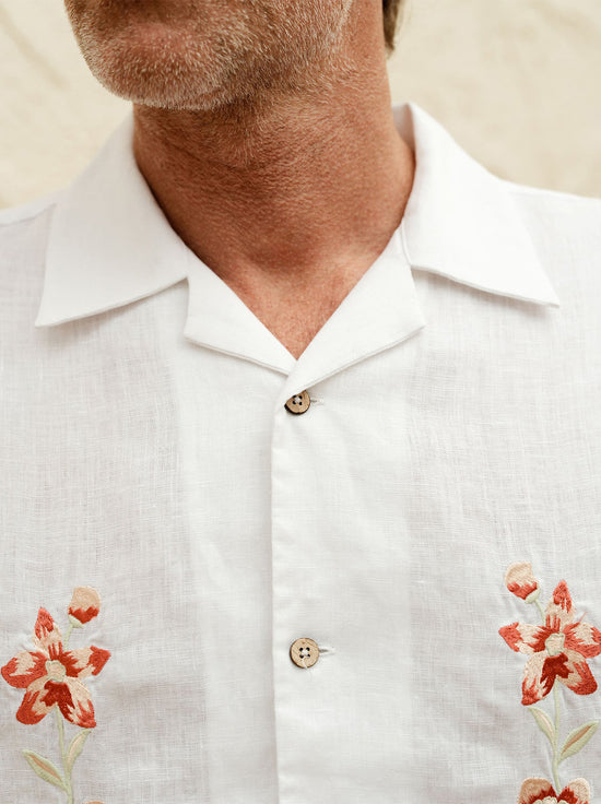 Mr Simple - Garden State Shirt - White/Flowers