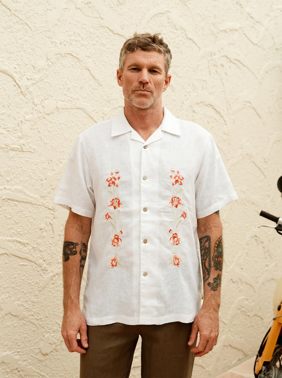 Mr Simple - Garden State Shirt - White/Flowers