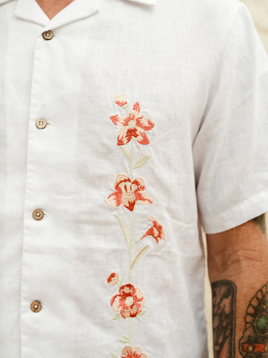 Mr Simple - Garden State Shirt - White/Flowers