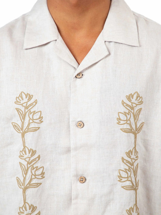 Mr Simple - Huck Short Sleeve Shirt - Natural
