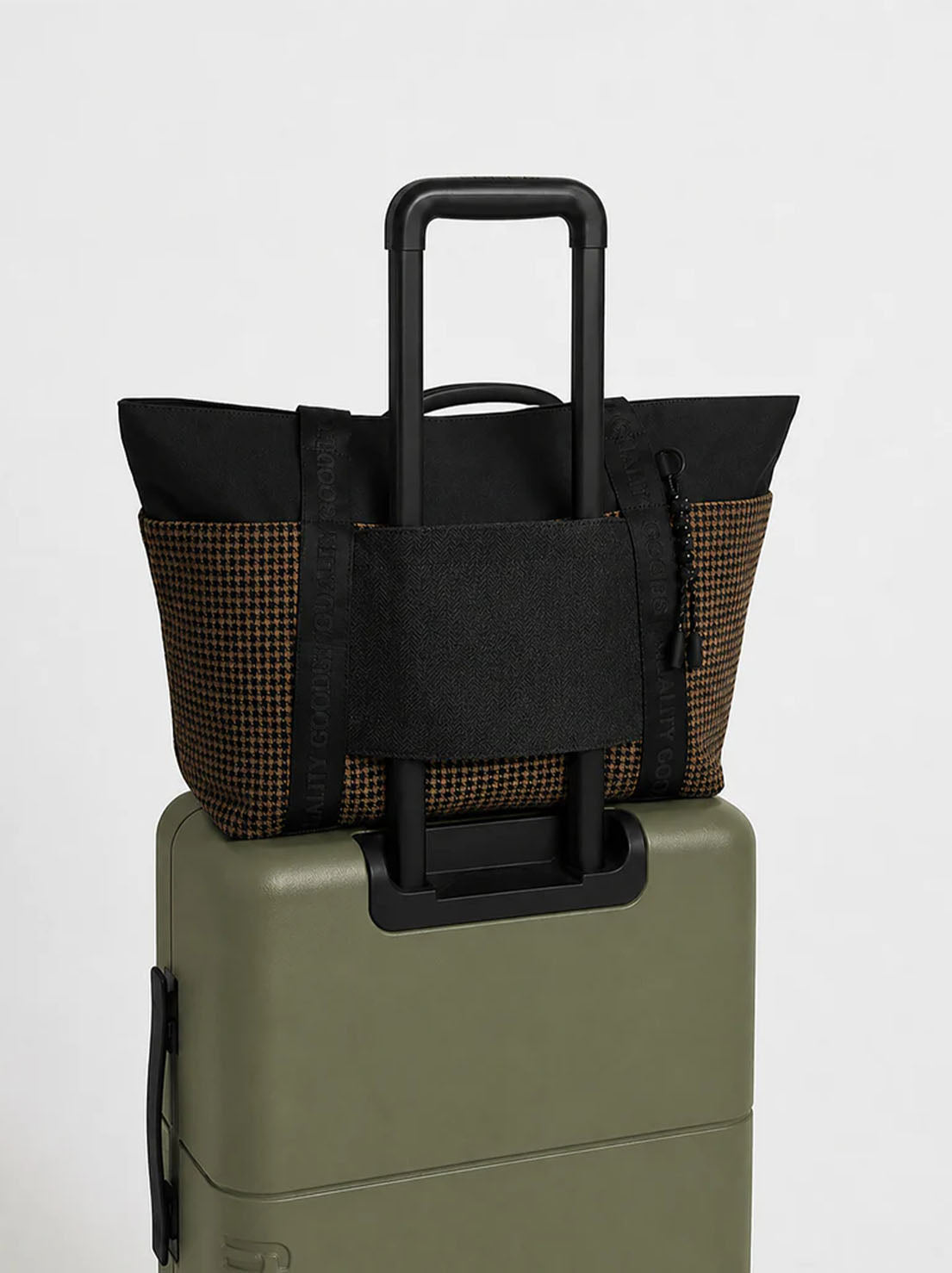 Mr Simple - Jasper Large Tote - Houndstooth Herringbone