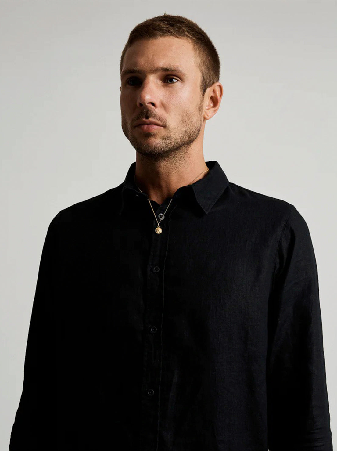 Mr Simple - Linen LS Shirt - Black