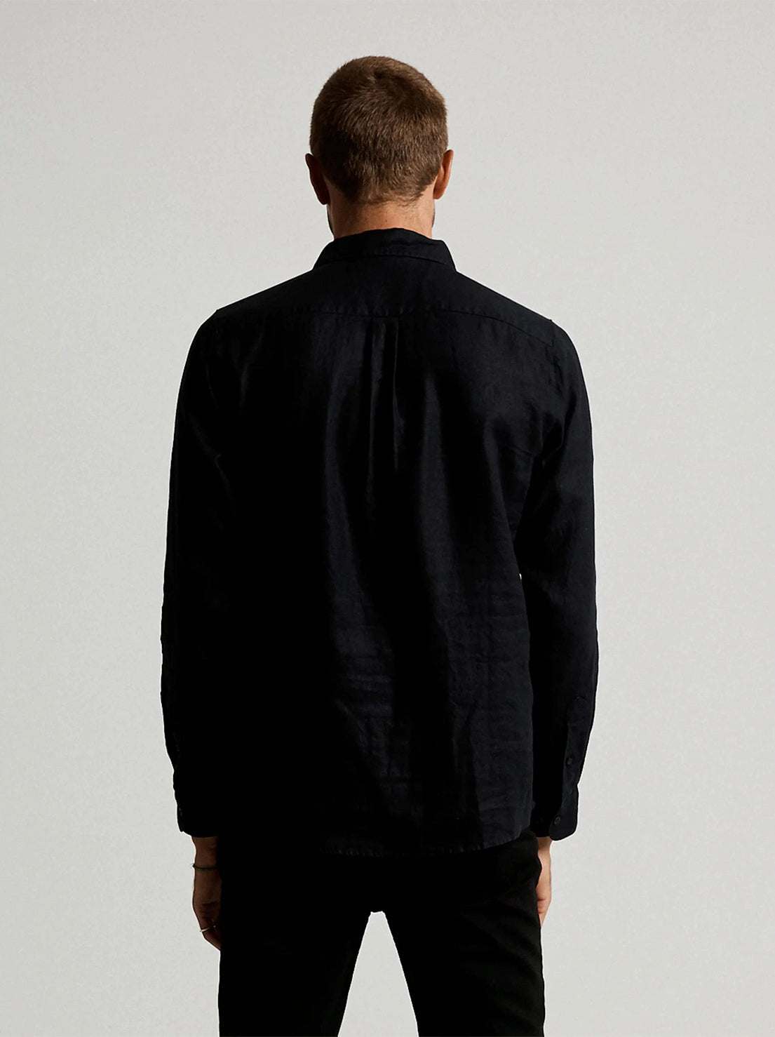 Mr Simple - Linen LS Shirt - Black
