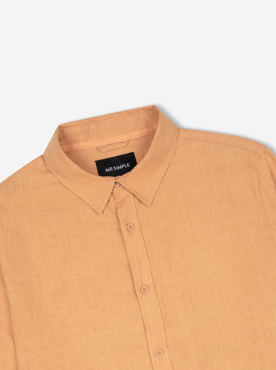 Mr Simple - Linen LS Shirt - Bronze