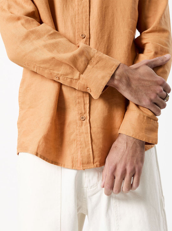 Mr Simple - Linen LS Shirt - Bronze