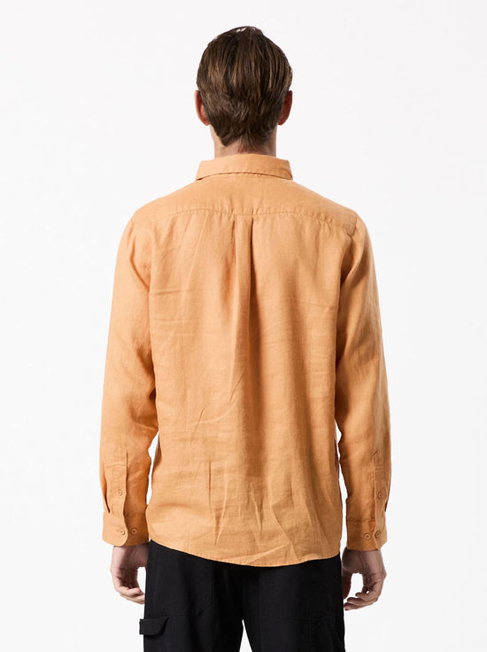 Mr Simple - Linen LS Shirt - Bronze