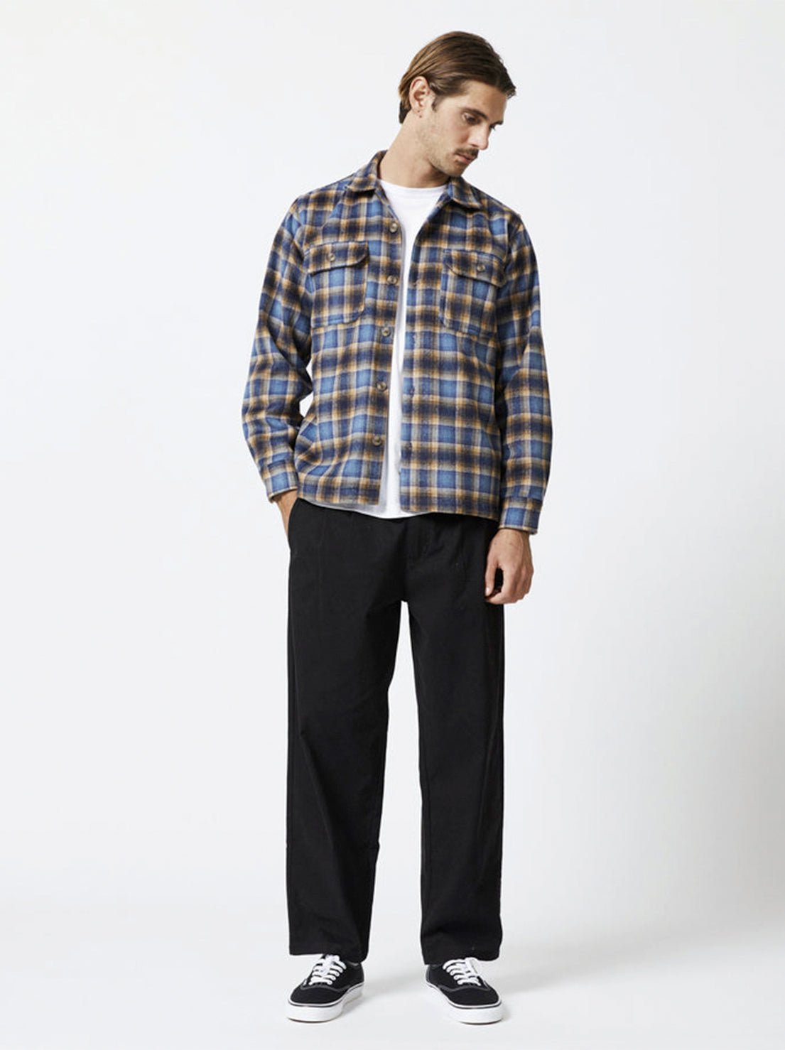 Mr Simple - Nomad Heavy LS Flannel - Blue/Brown