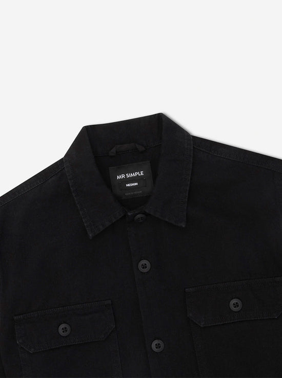Mr Simple - Over Shirt Sun Embroidery - Black