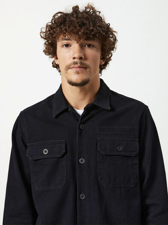 Mr Simple - Over Shirt Sun Embroidery - Black