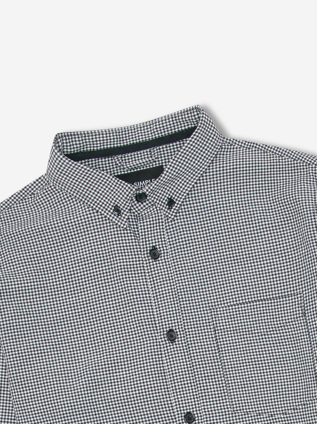 Mr Simple - Oxford Check Long Sleeve Shirt - Navy Gingham