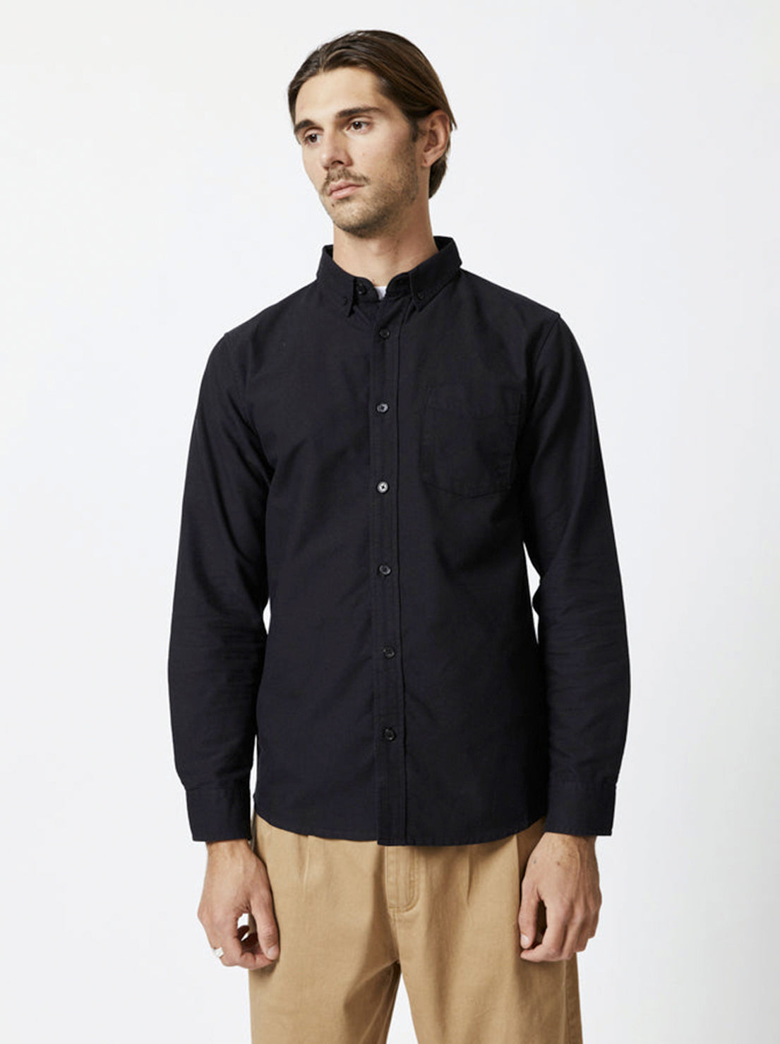 Mr Simple - Oxford LS Shirt - Black