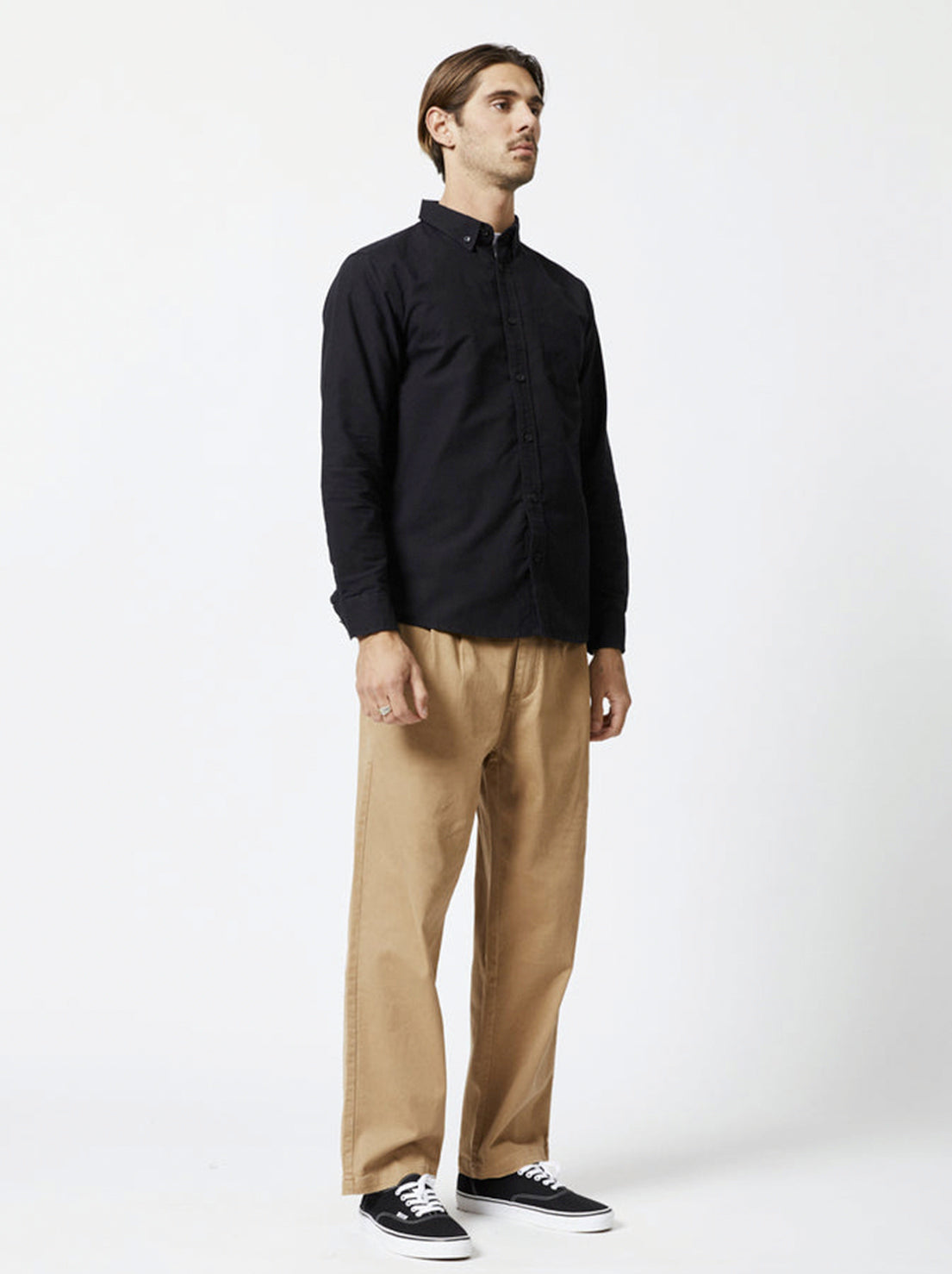 Mr Simple - Oxford L/S Shirt - Black