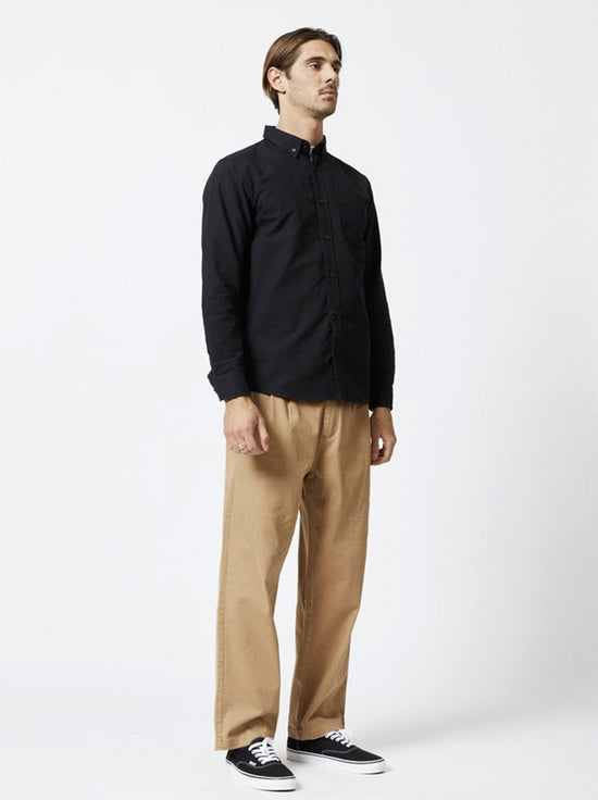 Mr Simple - Oxford LS Shirt - Black