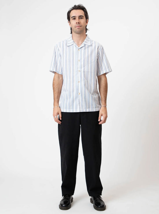 Mr Simple - Palm Beach Seersucker Shirt - White Multi Stripe