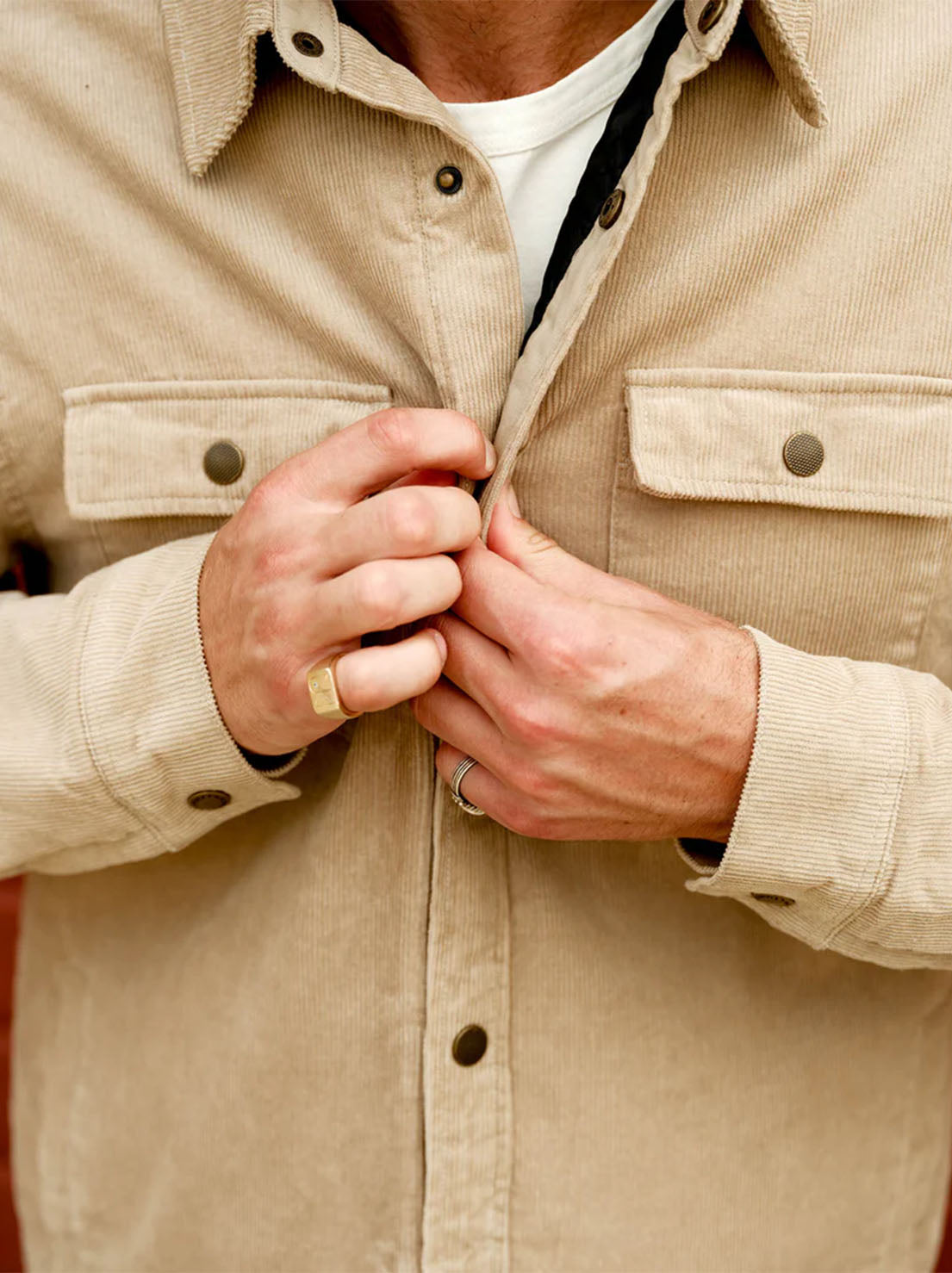Mr Simple - Quilted Cord Jacket - Stone