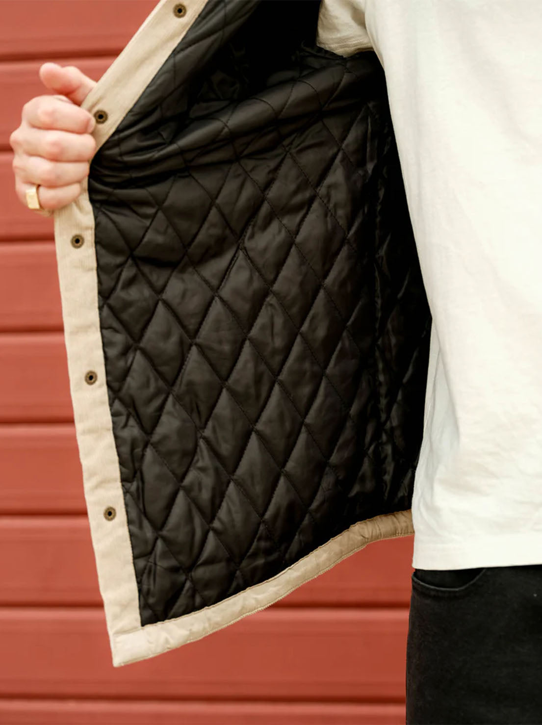 Mr Simple - Quilted Cord Jacket - Stone