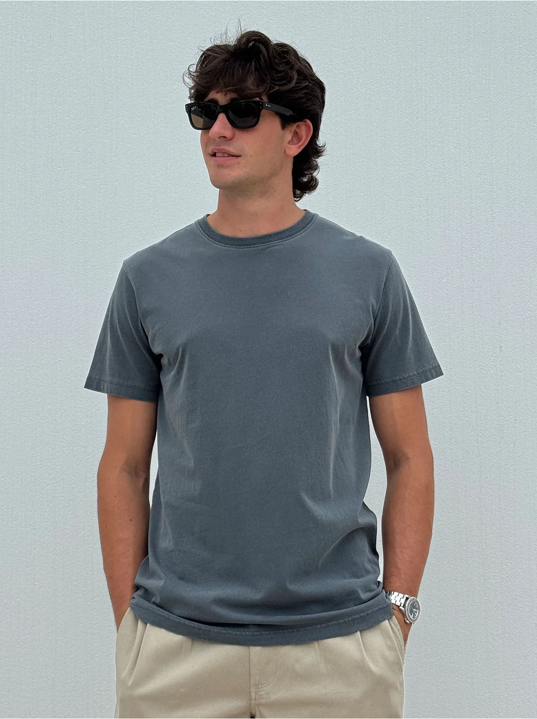 Mr Simple - Reginald Organic Vintage Tee - Black Fade