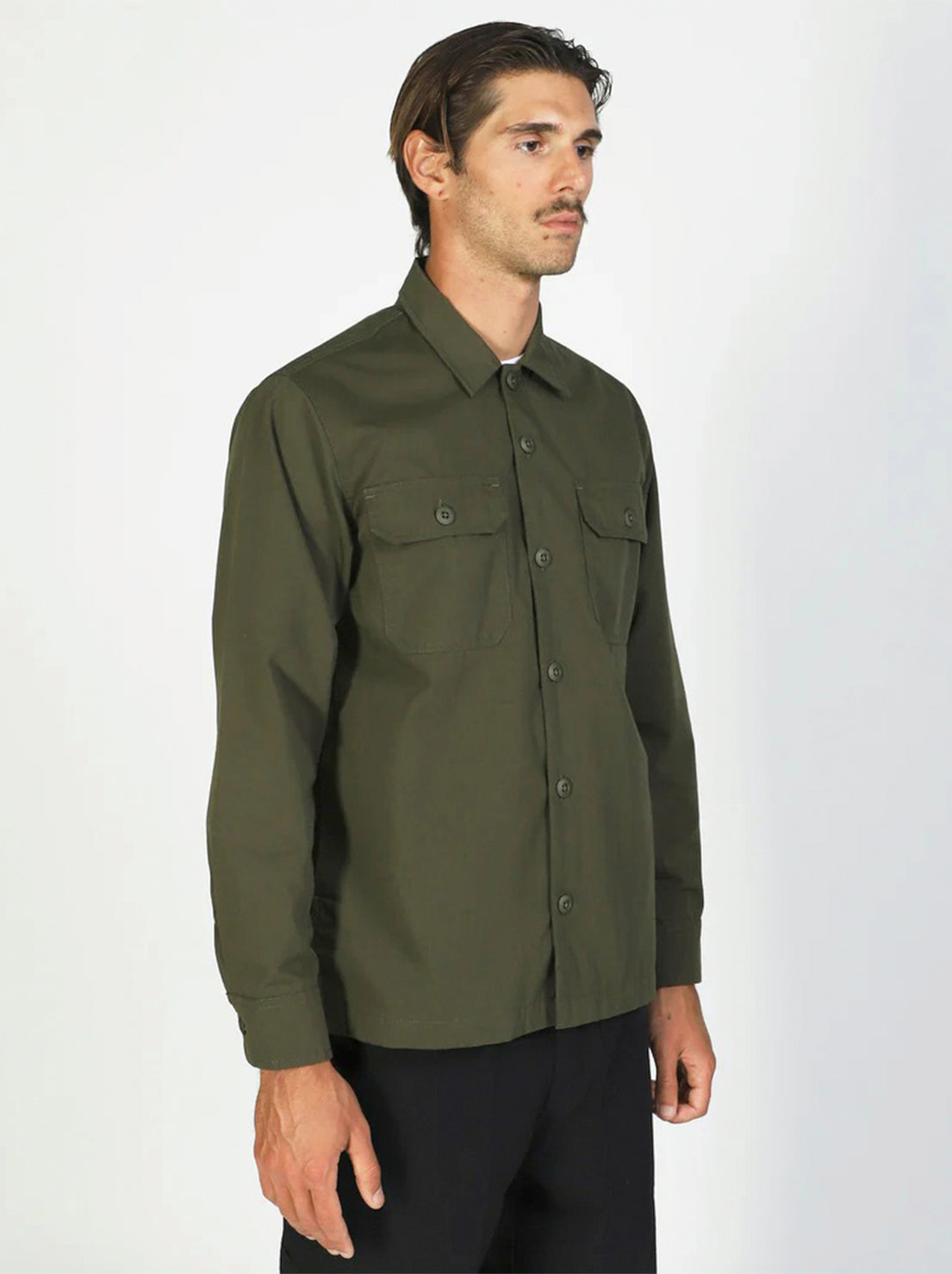 Mr Simple - Ripstop Canvas Overshirt - Army