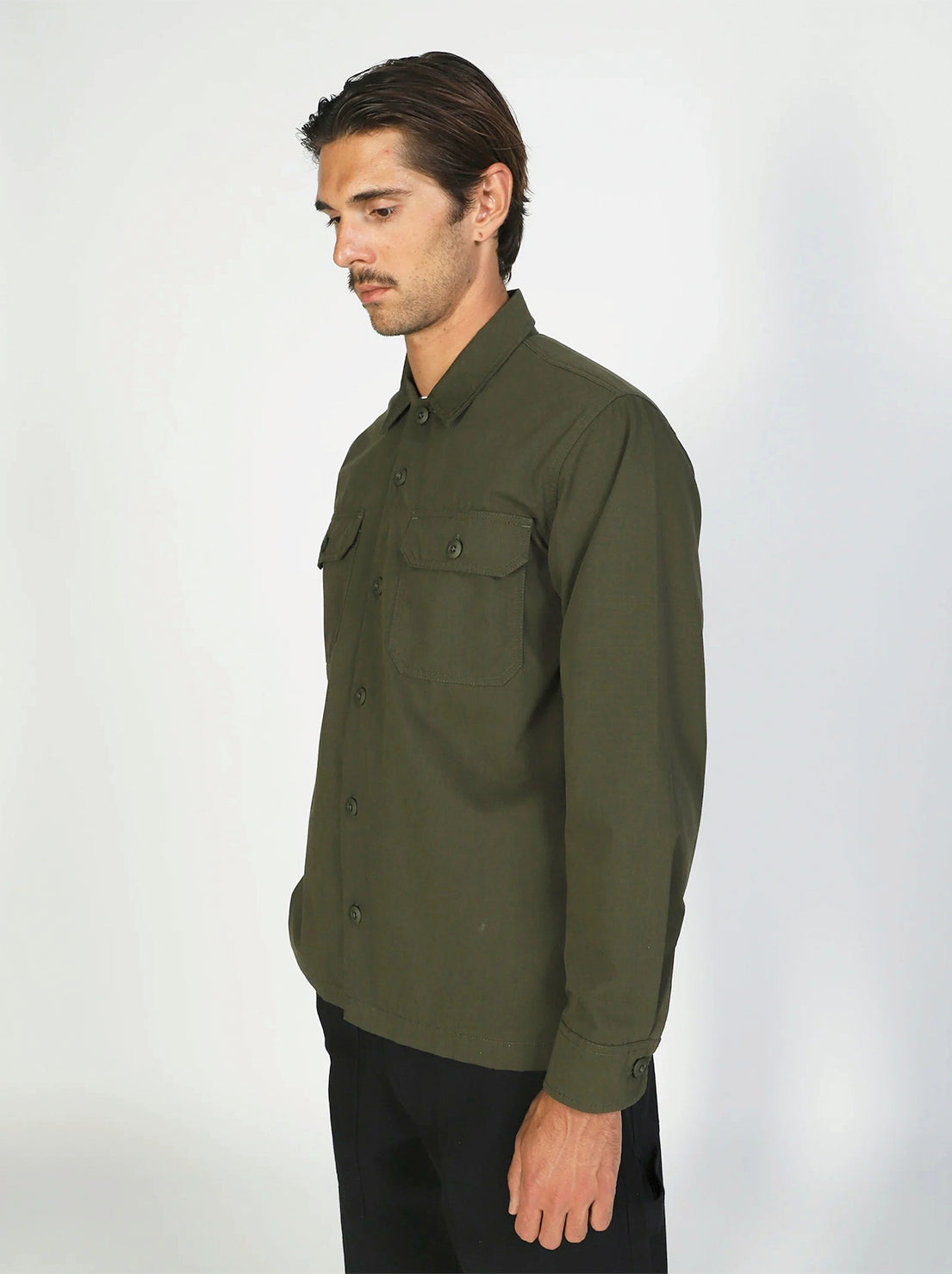 Mr Simple - Ripstop Canvas Overshirt - Army