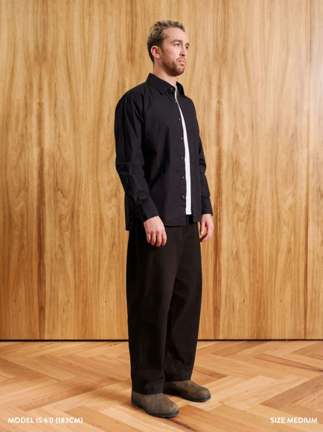 Mr Simple - Russel Long Sleeve Shirt - Black