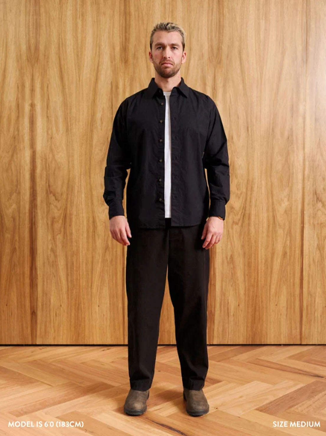 Mr Simple - Russel Long Sleeve Shirt - Black